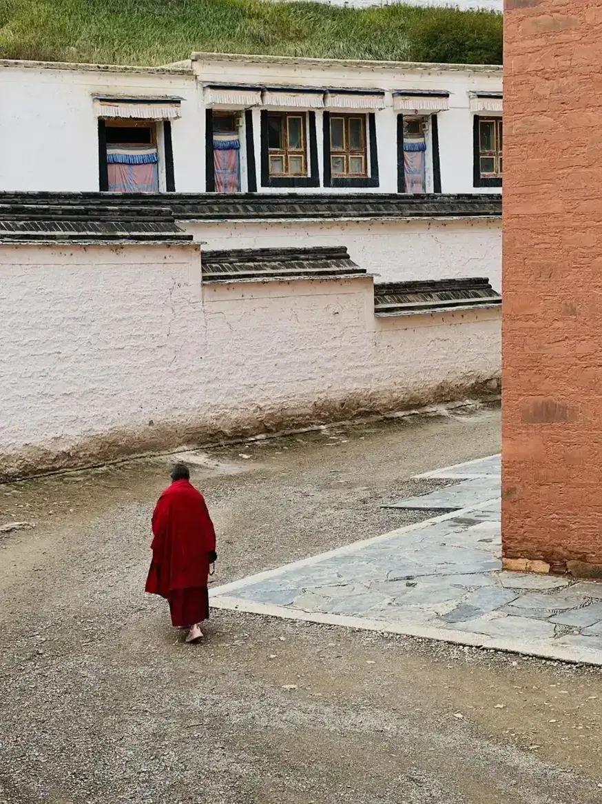 Labrang Monastery courtyard associated with the origin story of the Mahayana and Cardamom 25 incense series.