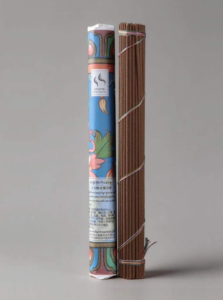 Frontal packaging of Cardamom 25 incense, authentic Labrang Monastery edition.